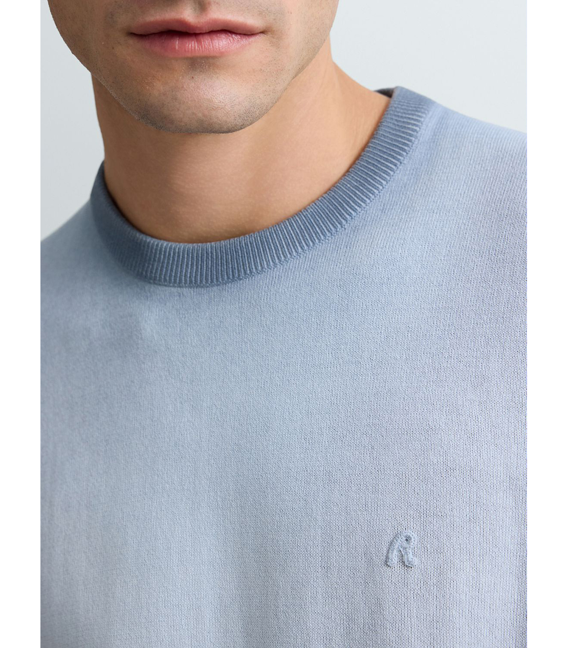 オンブレコットンクルーネックハーフスリーブセーター 詳細画像 グレイッシュブルー 7